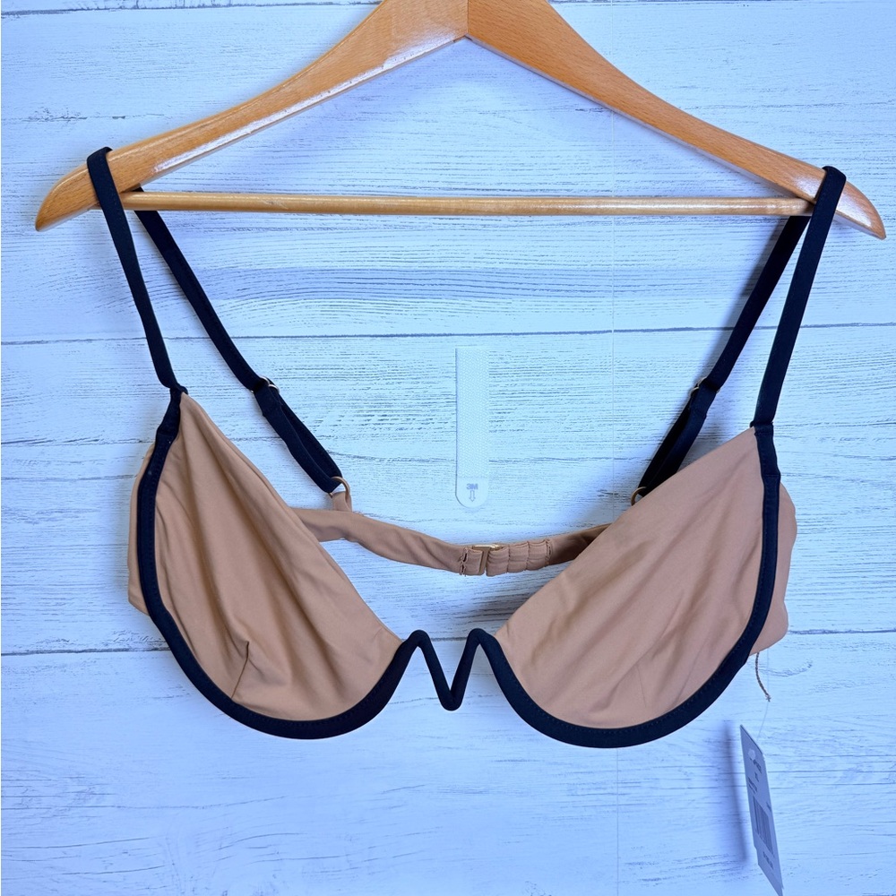 Elegant Tan and Black Women's bikini top underwire ultra sexy